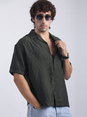 Geometric Olive Shirt