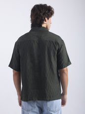 Geometric Olive Shirt