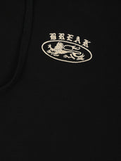 Graphic Print Black Boxy Hoodie Sweatshirt
