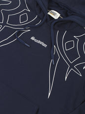 Foam Print Navy Oversized Fit Pullover Hoodie Sweatshirt