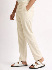 Elastic Linen Beige Trouser