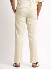 Elastic Linen Beige Trouser
