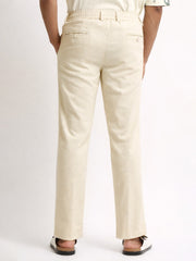 Elastic Linen Beige Trouser