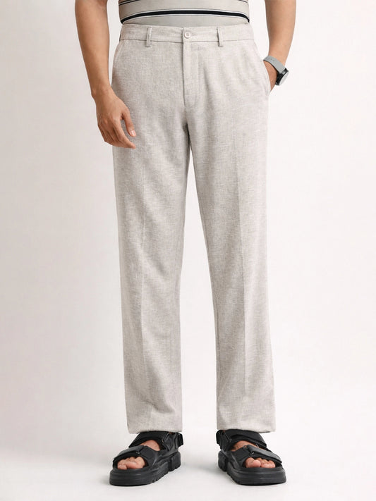Elastic Linen Grey Trouser