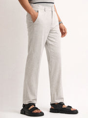 Elastic Linen Grey Trouser