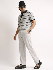 Elastic Linen Grey Trouser