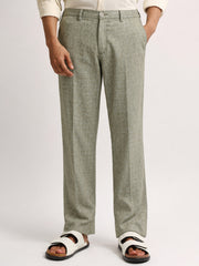 Elastic Linen Olive Trouser