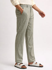 Elastic Linen Olive Trouser