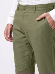 Madrad Linen Blend Olive Trouser