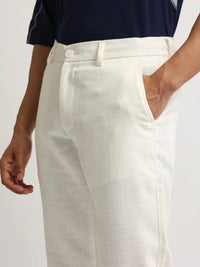 Elastic Linen White Trouser