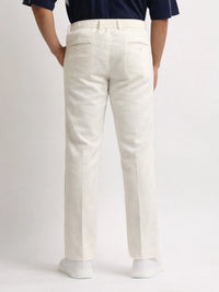 Elastic Linen White Trouser