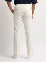 Elastic Linen White Trouser