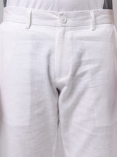 Madrad Linen Blend White Trouser