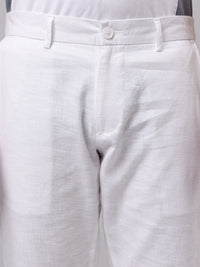 Madrad Linen Blend White Trouser