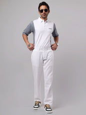 Madrad Linen Blend White Trouser