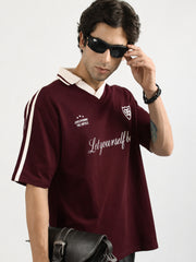 The Untold Burgundy Half Sleeve T-Shirt