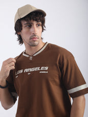 Losangles City Brown Half Sleeve T-Shirt