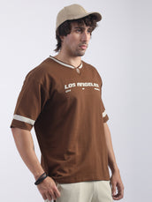 Losangles City Brown Half Sleeve T-Shirt