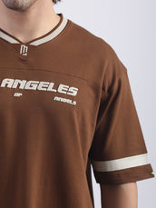 Losangles City Brown Half Sleeve T-Shirt