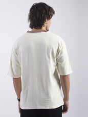 Speed Club Cream Half Sleeve T-Shirt