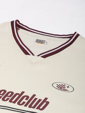 Speed Club Cream Half Sleeve T-Shirt