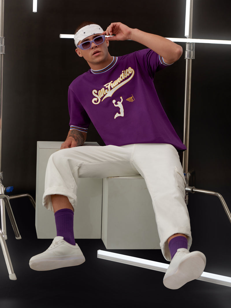 Sanfrancisco Purple Oversized T-Shirt