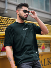 Acid Spray Navy Half Sleeve T-Shirt