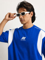 CutPanel Stich Royal Blue Half Sleeve T-Shirt