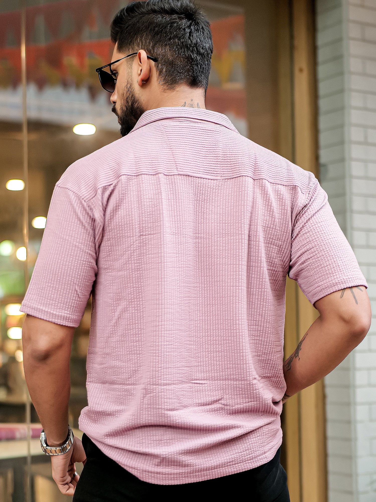 Buy Elliot Knit Pink Lycra Shirtfrom Maniac Life store