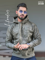 Cloud Printed Olive Full Sleeve Sweatshirt