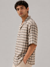 Plaid Checks Beige Shirt
