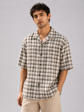 Plaid Checks Beige Shirt