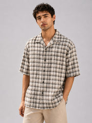 Plaid Checks Beige Shirt