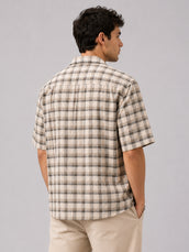 Plaid Checks Beige Shirt