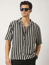 Waffle Flatknit Cotton Silver Grey Half Sleeve Shirt