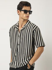 Waffle Flatknit Cotton Silver Grey Half Sleeve Shirt