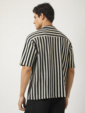 Waffle Flatknit Cotton Silver Grey Half Sleeve Shirt