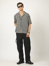 Waffle Flatknit Cotton Silver Grey Half Sleeve Shirt