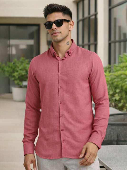 Super Twill Pink Full Sleeve Shirt