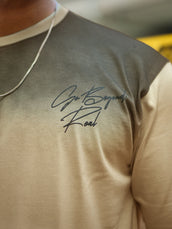 Spray Print Biscuit Half Sleeve T-Shirt