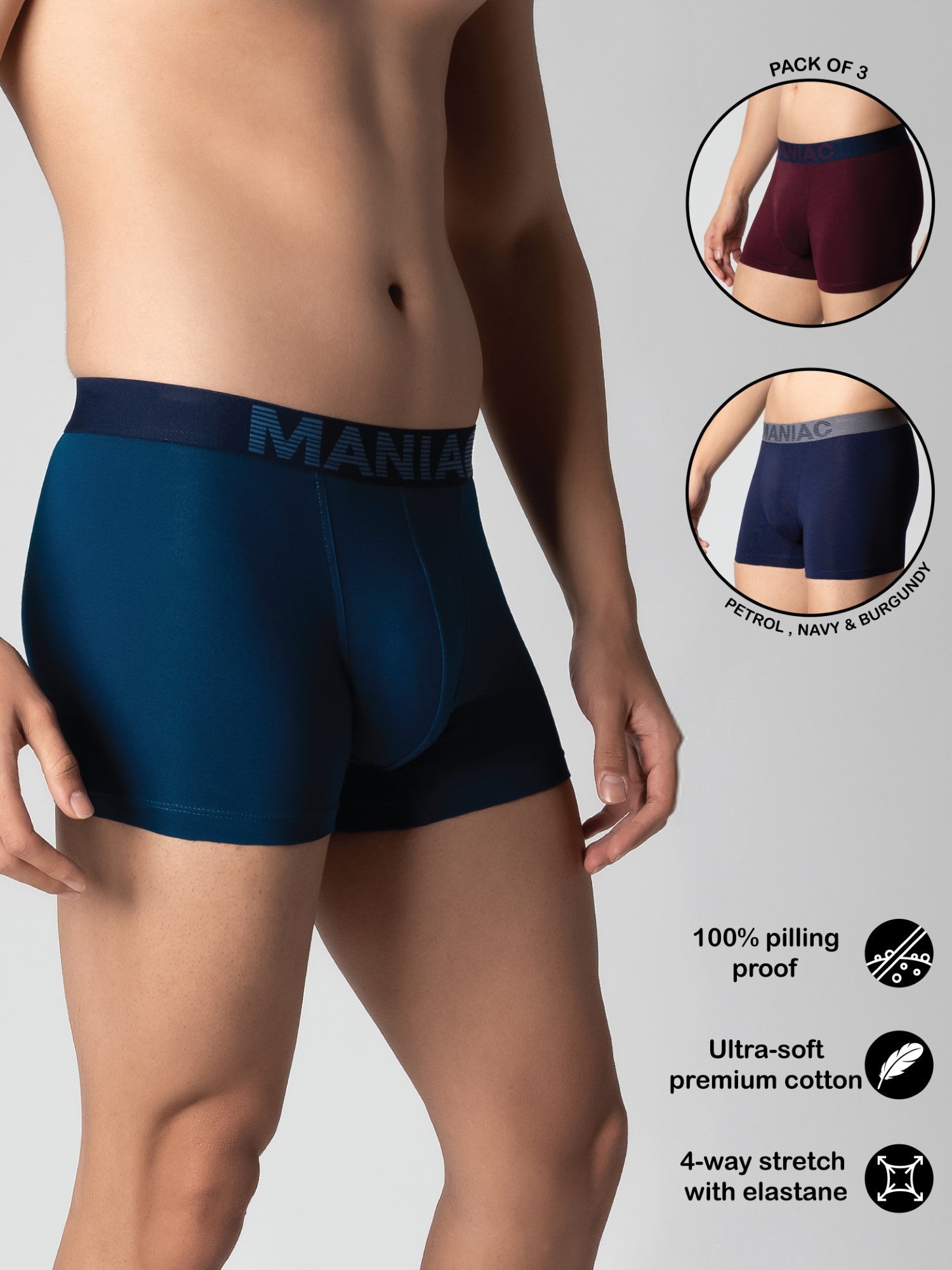 Cotton Trunks Pack of 3