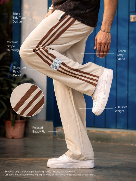 Baggy Fit Biscuit Taped Pant