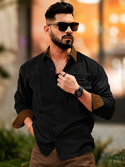 Brooklyn Knit Black Full Sleeve Shirt