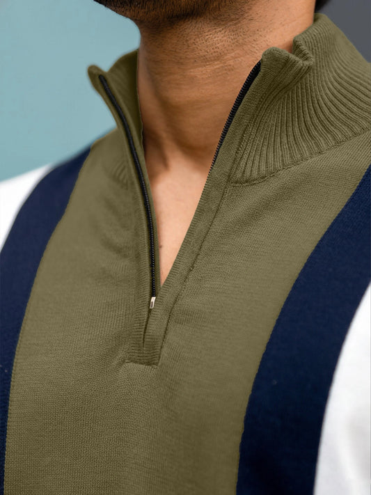 Empire Stripe Olive Full Sleeve T-Shirt