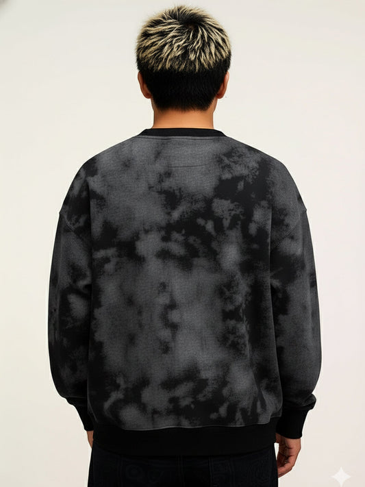 Spray Printed Black Sweatshirt