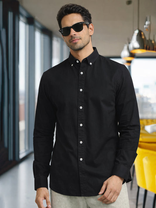 Oxford Black Full Sleeve Shirt