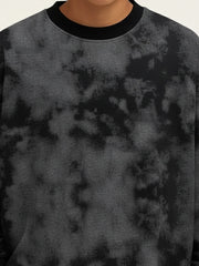 Spray Printed Black Sweatshirt