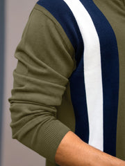 Empire Stripe Olive Full Sleeve T-Shirt