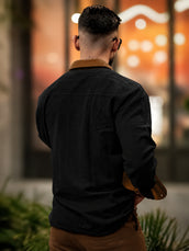 Brooklyn Knit Black Full Sleeve Shirt