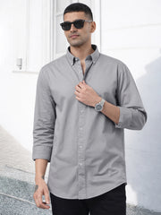 Soft Twill Steel Grey Full Sleeve Shirt